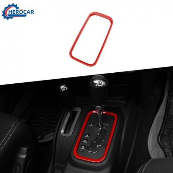 Center Gear Shift Panel Cover Trim Frame Ring For Jeep Wrangler JK 07-17 Red ABS