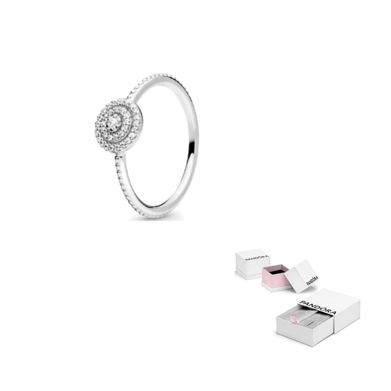 Pandora 925 Sterling Silver, Synthetic Cubic Zirconia Rings Women's Silver 190986CZ