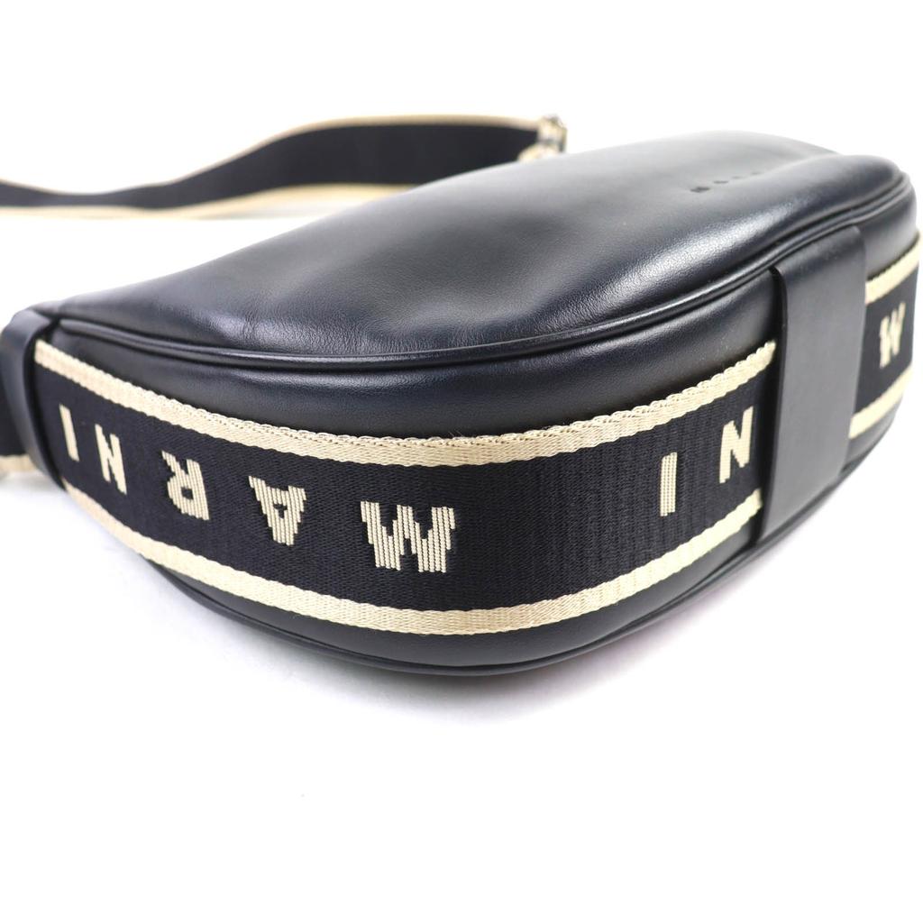 Great MARNI Shoulder Bag black leather Women SBMP0128U0 Used