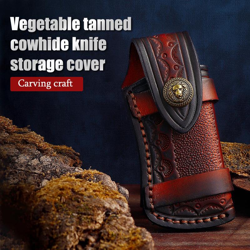 

Zhipu Carved Leather Case Head Layer Cowhide Folding Knife Case Holster 2.5mm