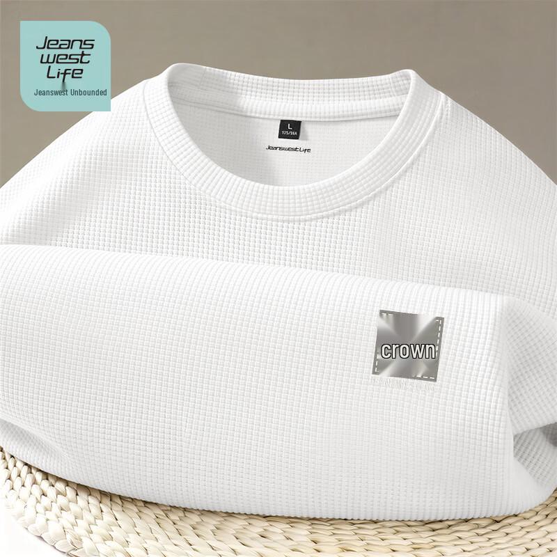 

JEANSWEST LIFE Men s Waffle Short Sleeve T-Shirt with Geometric Print 3XL