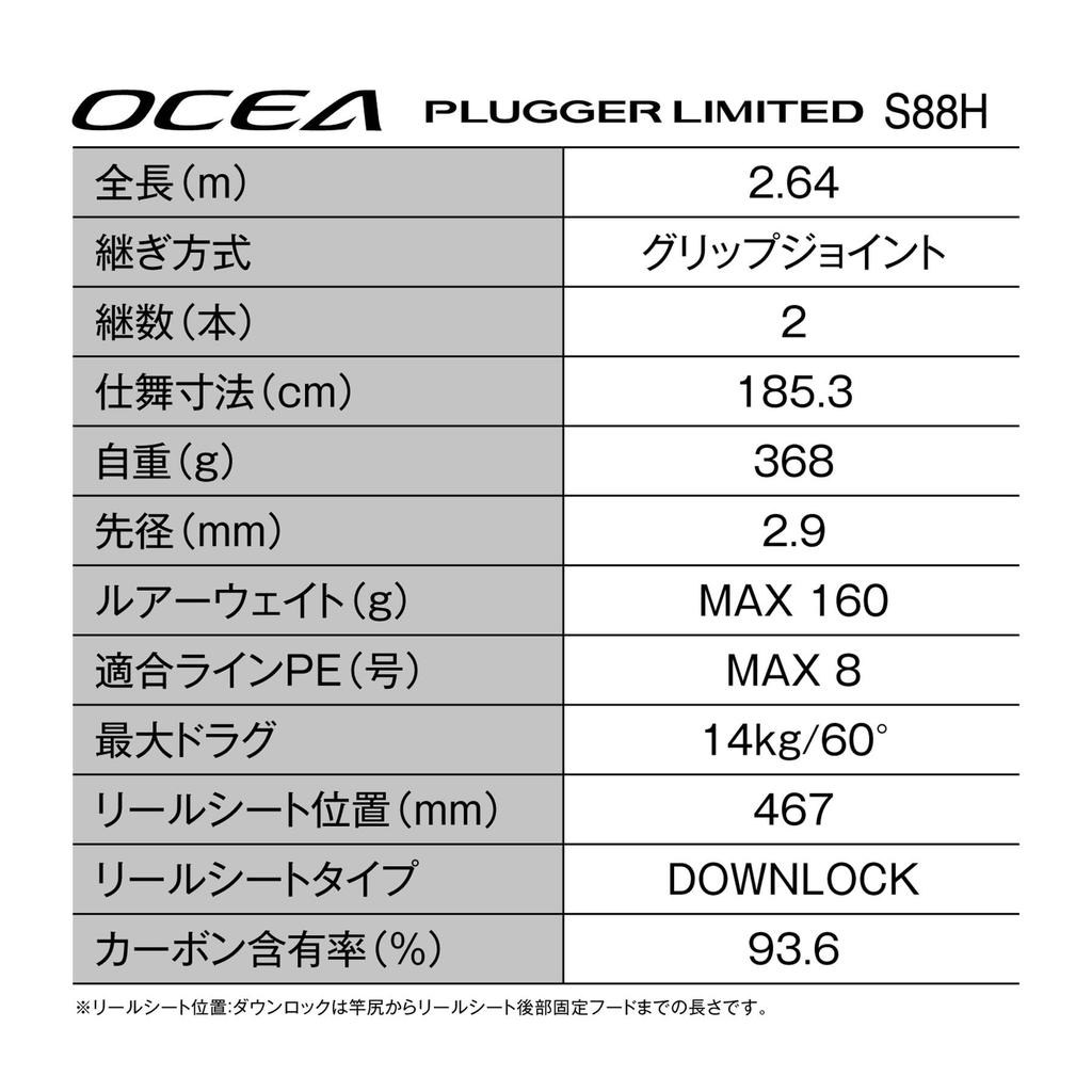 Shimano Offshore Rod 25 Ocea Plugger Limited S88H