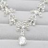 Women Silver Jewelry Sets Wedding Bridal   Necklace Earrings