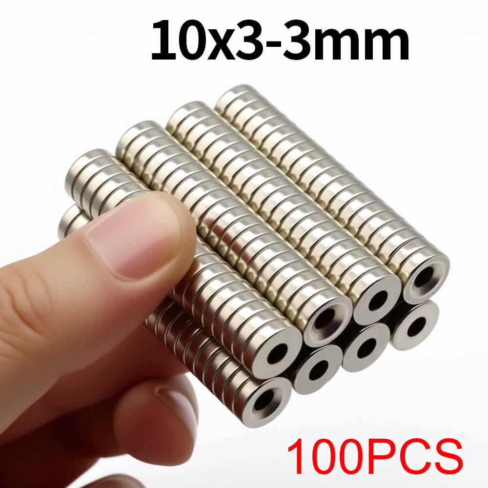 10x3-3mm Super Strong Neodymium Magnet  N35 NdfeB Permanent Magnetic Imanes Round with Holes Powerful Magnets Refrigerator