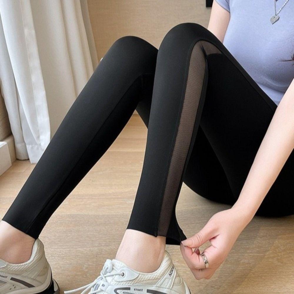 High-waisted Yoga Pencil Pants Ice Leather Female Tight Trousers Running Tight Pants for Summer