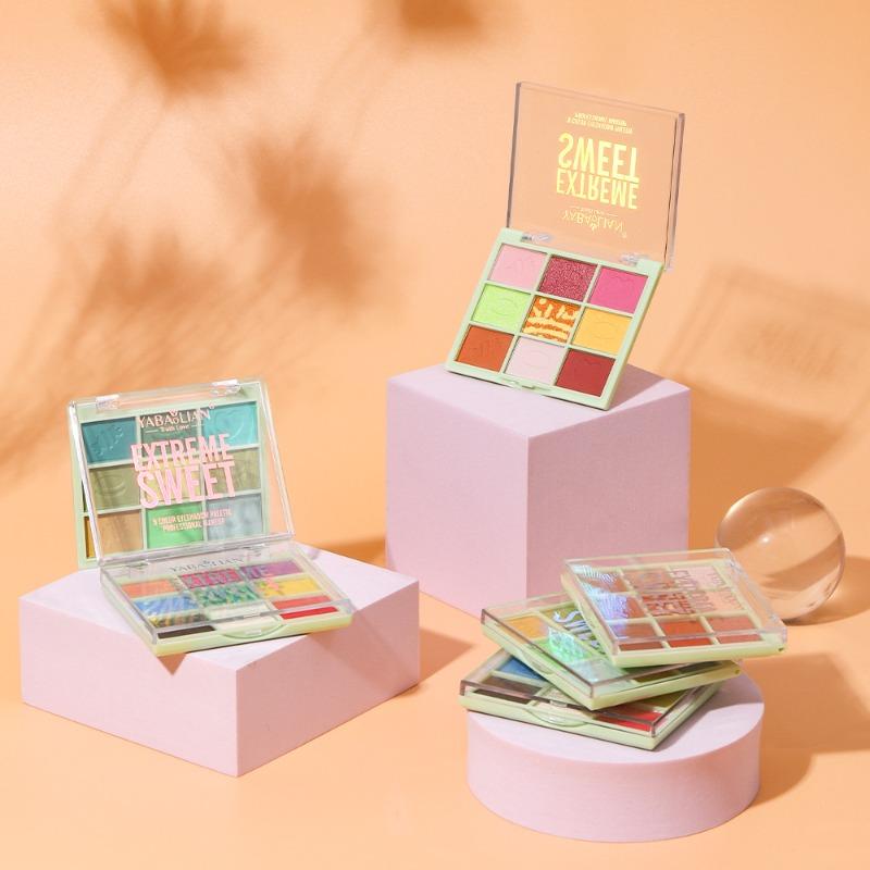 NEW Transparent Nine-color Eyeshadow Disc Earth Color Pearlescent Matte Makeup Ins Eyeshadow