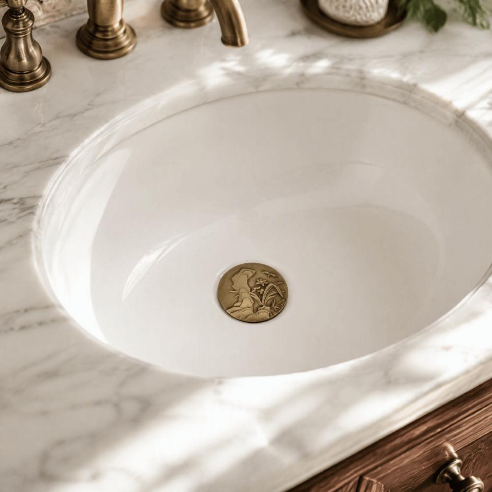 Brass Drain Stopper Without Overflow Basin Drain Filter Elegant Sink Drain  Bathroom Vanity