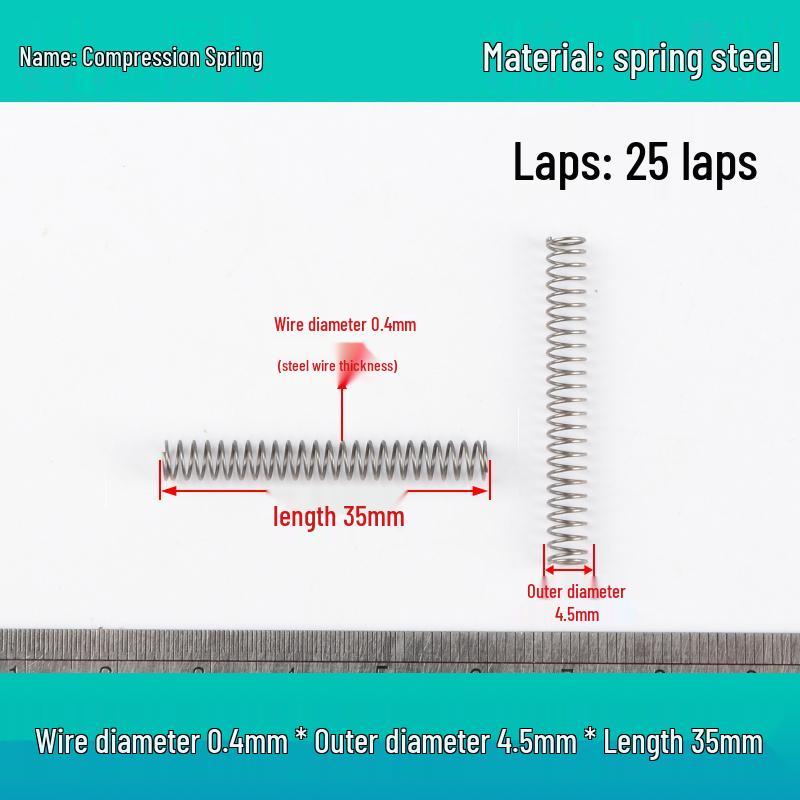 Small Mechanical Compression Spring: 0.4mm Wire, 2-8mm Outer Diameter