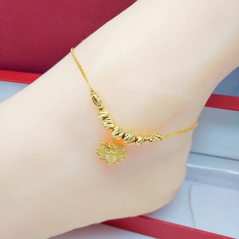 Vietnamese Gold-Plated Bead Anklet - Women's Korean Fashion Jewelry