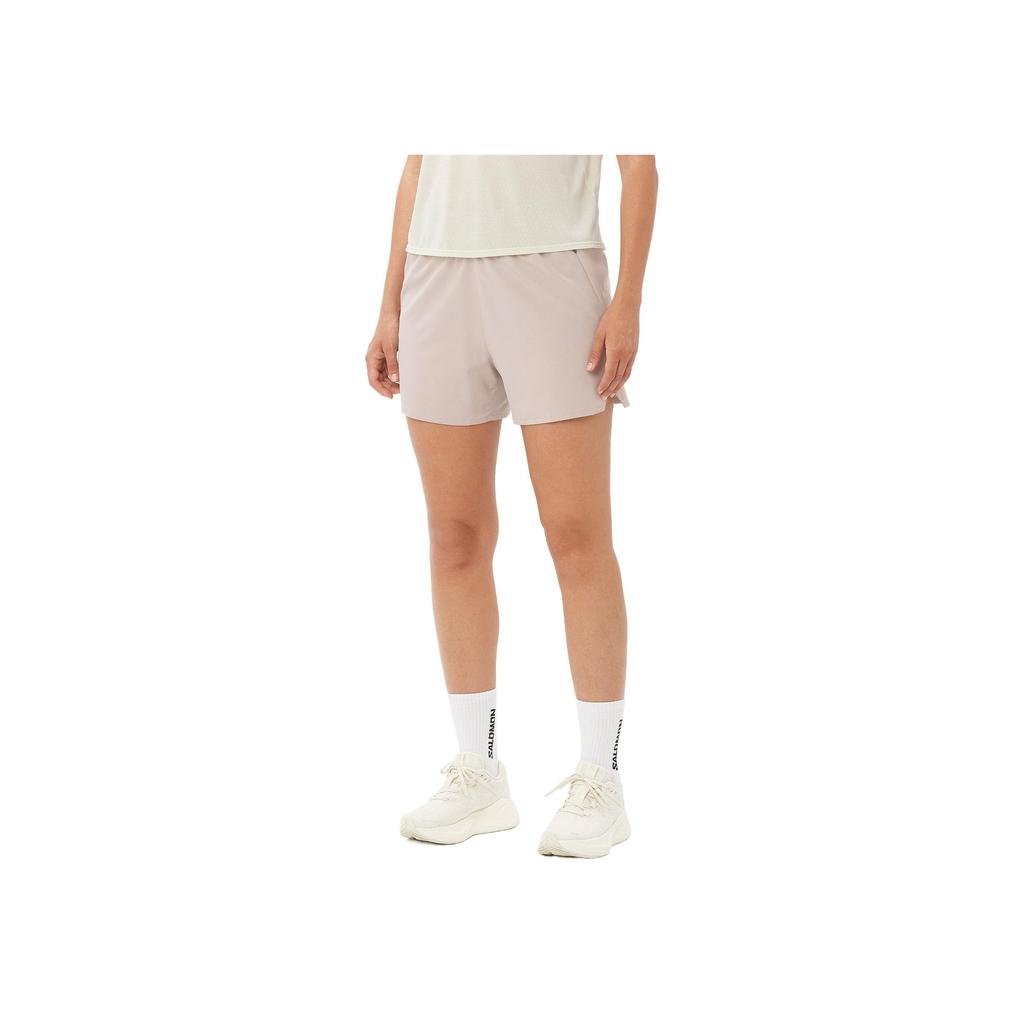 Salomon Shakeout Core 4" Elastic Waistband Solid Color Sports Shorts Women Shorts LC2451500