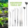 Aquarium Accessories Hard Stainless Steel Aquarium Tool Scissor Tweezers Plants Wave Scissors Fish Tank Shovels Cleaner Supplies