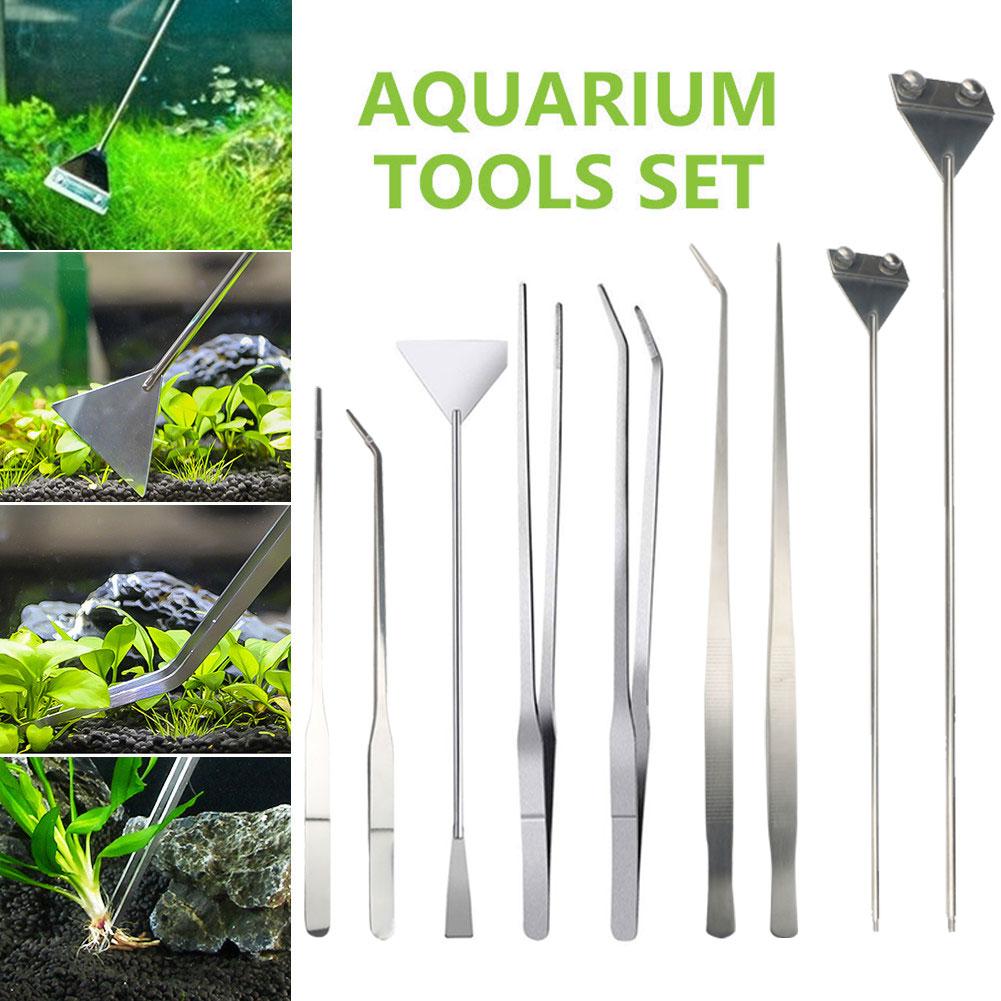 Aquarium Accessories Hard Stainless Steel Aquarium Tool Scissor Tweezers Plants Wave Scissors Fish Tank Shovels Cleaner Supplies