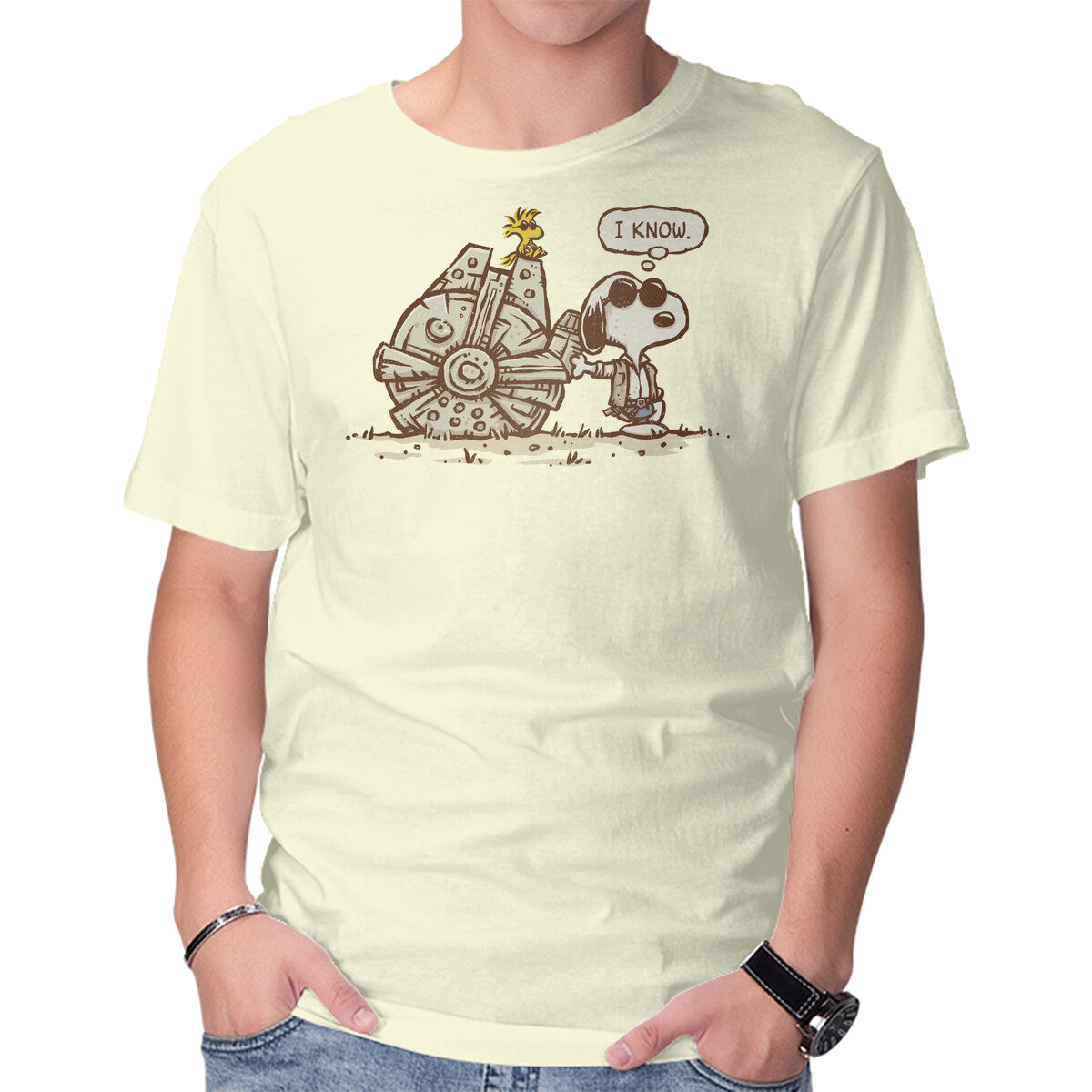 Unisex Crew Neck T-Shirt The Beagle Knows Graphic Short Sleeve Casual Tee XS