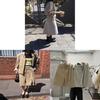 Vintage Korean Spring Skirt With Irregular Split And Double Waist Belt For Casual Wear