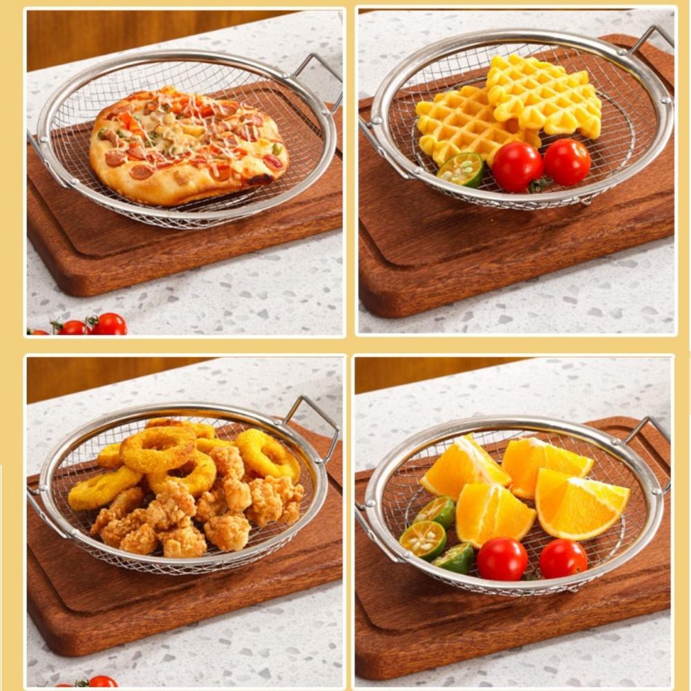 Stainless Steel Circular Food Filter, Sieve, Basket, Easy To Clean In Home Kitchen, Long-lasting Drainage, Compatible with Fryin