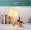 Nordic Solid Wood LED Bedside Night Light - Robot Table Lamp