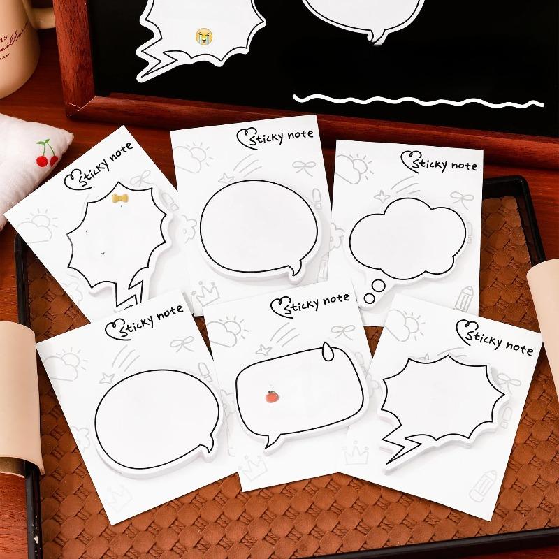 30 Sayfa Kore Sevimli Diyalog Kutusu Not Defteri Beyaz Basit Çizgili Stil Öğrenci Notu Ofis Okul Kırtasiye Mesaj Kağıdı