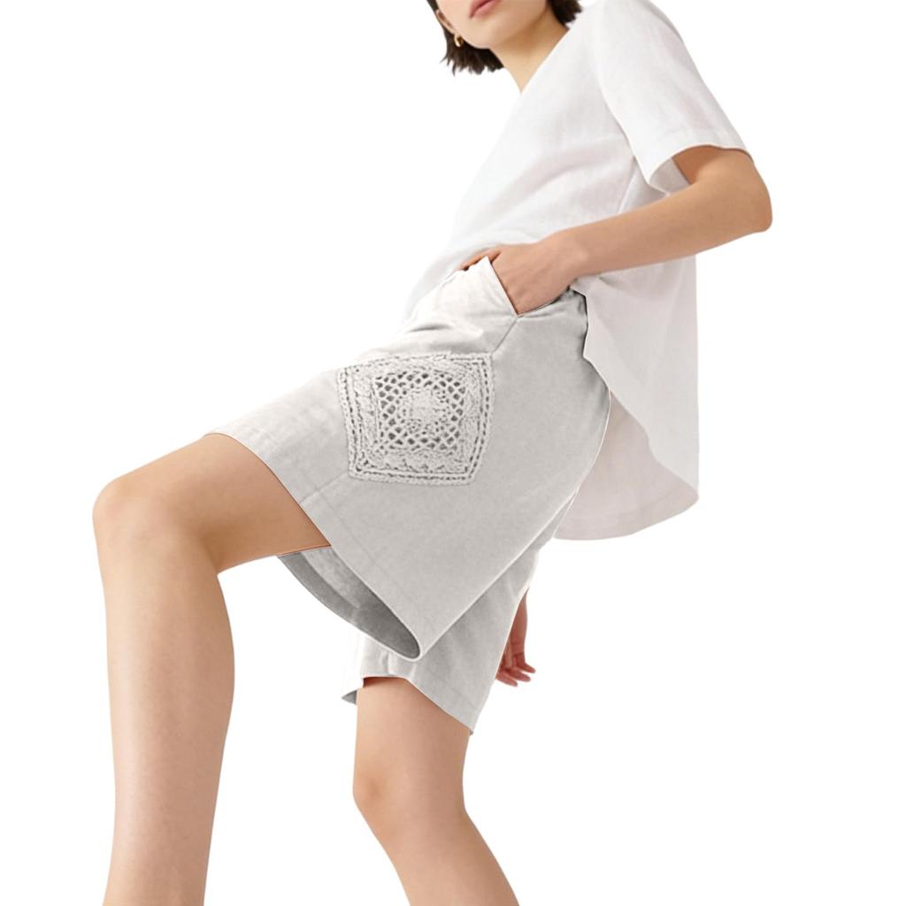 Women's Short Sleeve Crop Shirt Wide Leg Cotton Linen Shorts Set Lightweight Breathable Casual Summer Two Piece Outfit