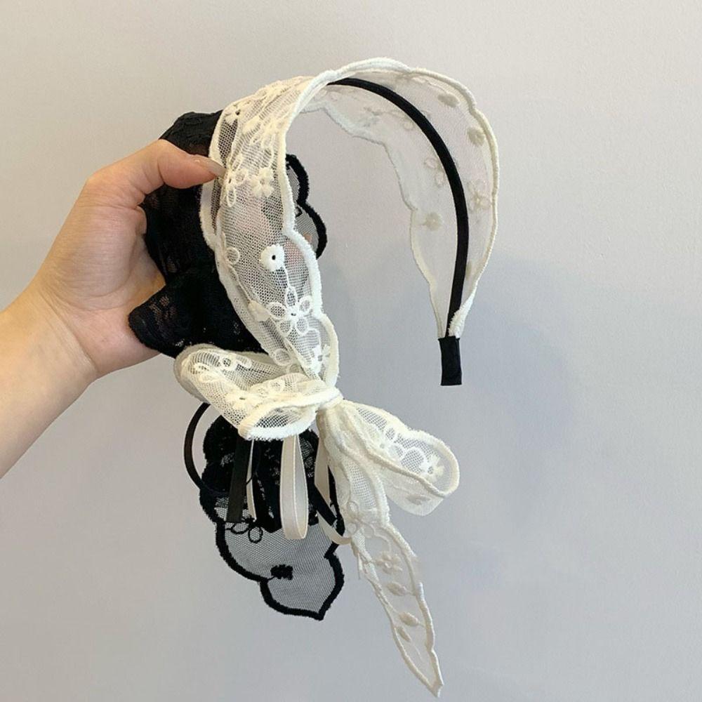 Korean Style Bow Headband Ribbon Hair Hoop All-match Lace Hair Band  Decoration
