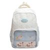 Women's Large Capacity Backpack Color Block Student Schoolbag Girls Stars Print Backpack