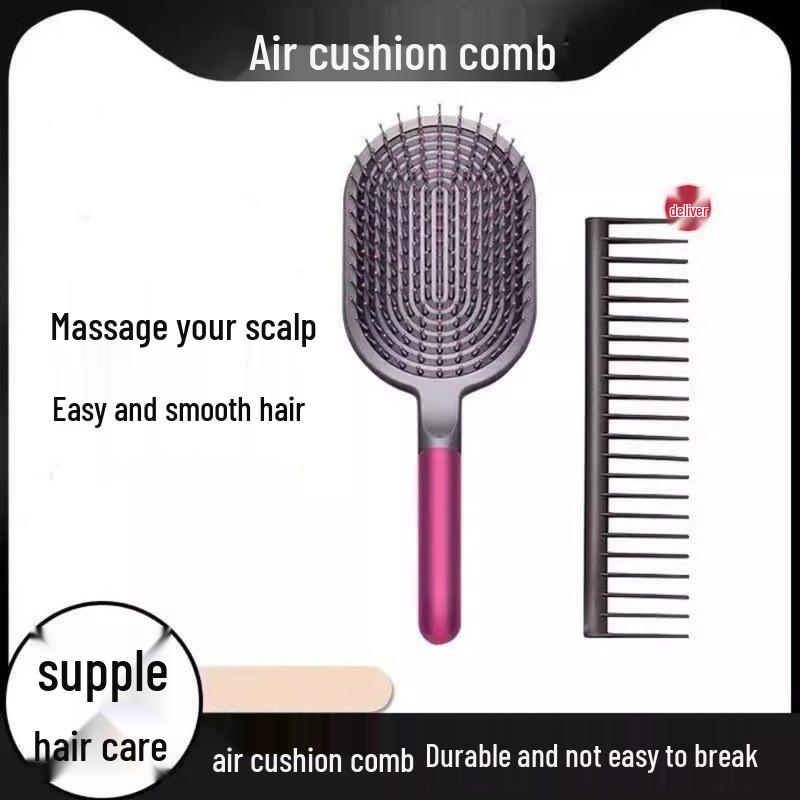 Huaqiangbei Anti-static Cushion Comb Set: Fluffy Long Hair Massage & Care - 2 Pieces.