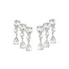 Super Flash Row Diamond Fashion Simple Double Row Water Drop Earrings High Sense Femininity Light Luxury Silver Needle Earrings Fashion Earrings