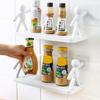 Mini Figures Storage Rack Cartoon Wall-Mounted Organizer Punch-Free Wall Storage Shelf for Kitchen Bathroom Living Room