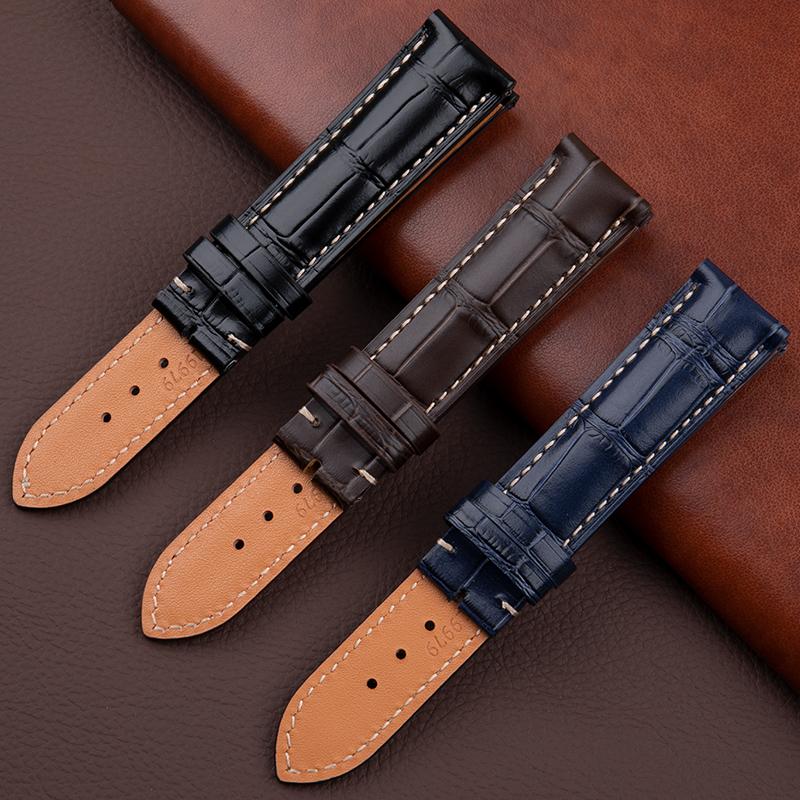 Soft Cowhide Leather For Longines Strap Masters Collection L3 L4 L2.628/L2.673 Watch Band Butterfly Buckle 19 20 21 22mm Belt