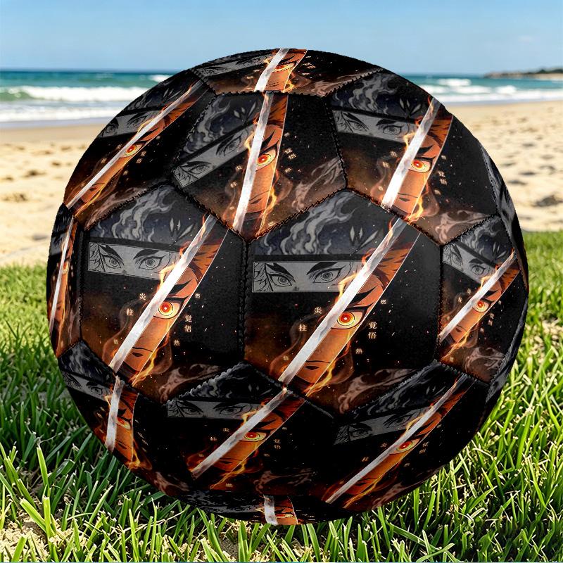 Demon Slayer Print Size 5 Soccer Ball, PU Wear Resistant Football for Match Training and Daily Practice, Birthday Gift for Soccer Fans