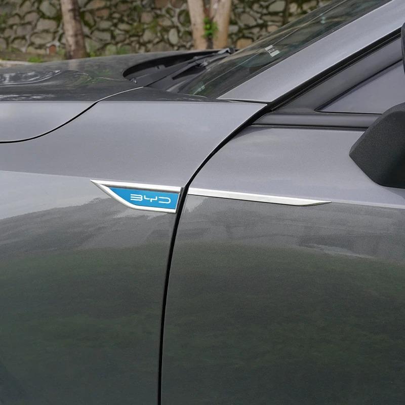 BME1 2Pcs 3D Metal Car Emblem Stickers Fender Trunk Badge Decals For BYD Atto 3 Yuan Plus Han Tang EV F3 E6 Dmi Song F0 Qin Pro G3 I3