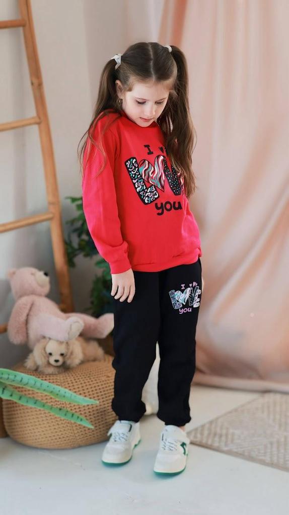 Girls' Outfit – Sweatshirt, Pants & Hat, Brushed Knit, Demi-season, 6168-023-33-5 HC