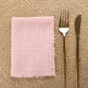 6PCS Rustic Style Burr Edge Cotton Napkin Tassel Design Gauze Tea Towel  Wedding