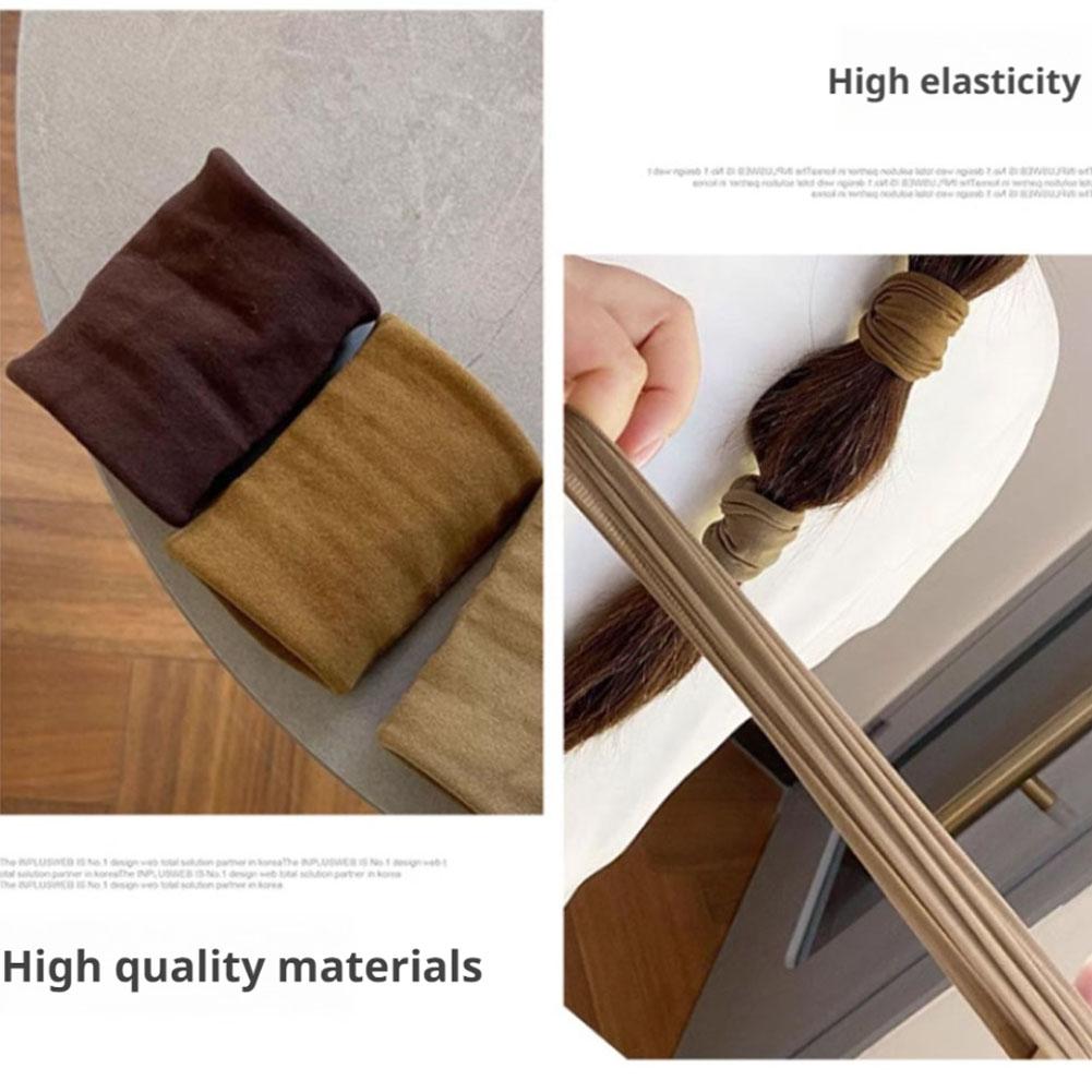 4PCS High Elasticity Hair Bands Solid Widen Jacquard Hair Tie Ropes Women High Ponytail Holder Hair Scrunchies Hair Accessories