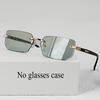 Men'S Y2K Style Square Frameless Fashion Glasses Decorative Lens Design Regular Size for Daily Casual Wear
