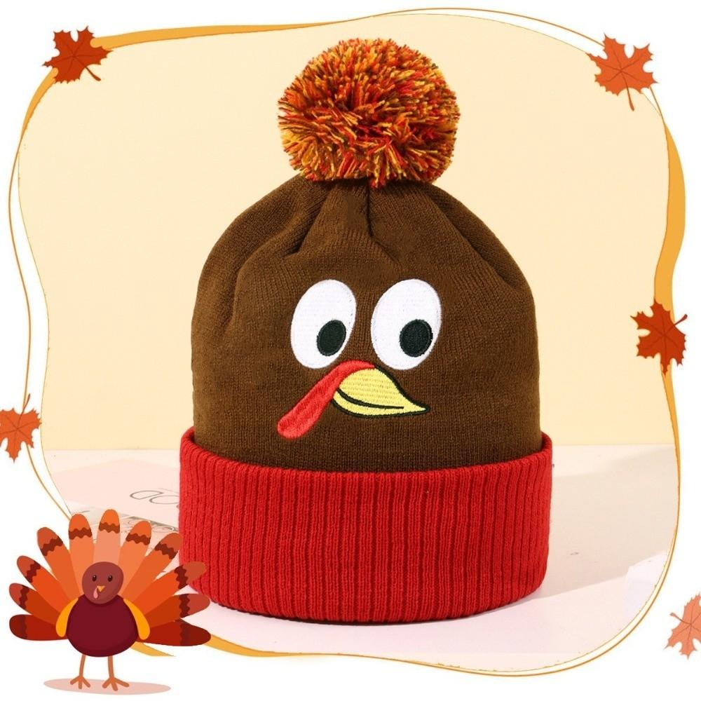 Windproof Turkey Hat Thickened Warm Pullover Hat Funny Knit Beanies Thanksgiving Party