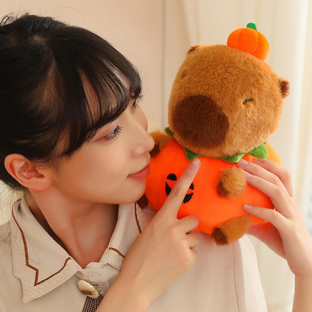 Pumpkin Animal Plush Toy Halloween Cute Pumpkin Stuffed Animals Soft Plushie Pillow Gifts For Boys Girls