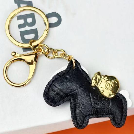 Pferd Taschenanhänger Kompakter Mini Schlüsselanhänger Handgefertigt Kunstleder Pferdeanhänger Handtaschen Geldbörsen Rucksäcke Taschenzubehör