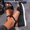 Fashion 2025 New Summer Women Wedges Sandals Fashion Solid Color Shoes for Women High Heels Platform Designer Sandals Zapatos De Mujer