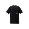 Letter Print Casual Round Neck Short Sleeve T-Shirt Unisex Tops Black 2183B158_001