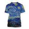 2023 Summer New Style Vincent Van Gogh 3D Print T-shirt Vincent Van Gogh Oil Painting Men Women Casual Fashion Cool Kids T Shirt