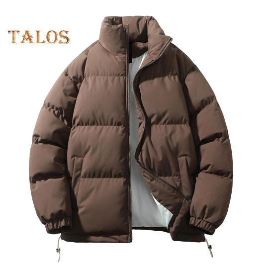 

Женское и мужское хлопковое пальто с воротником-стойкой, длинными рукавами, завязками на подоле, пуховик с карманами, свободный крой, теплая зимняя верхняя одежда XL кофейный