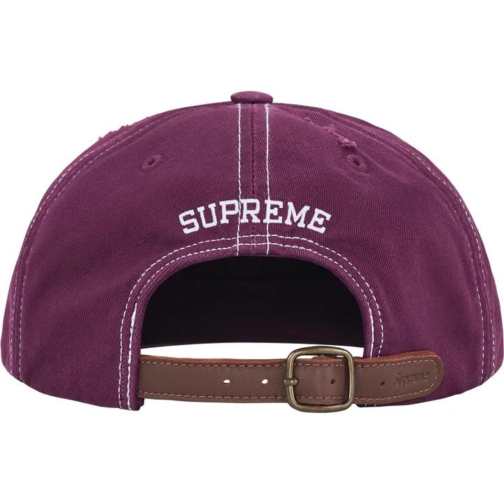 Supreme Distressed Script 6-Panel Dark Purple