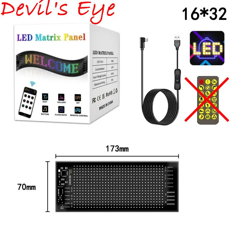 LED Matrix Pixel Panel Display Screen Flexible RGB Car Pattern Graffiti Scrolling Text Animation Shop Reminder Light Bluetooth