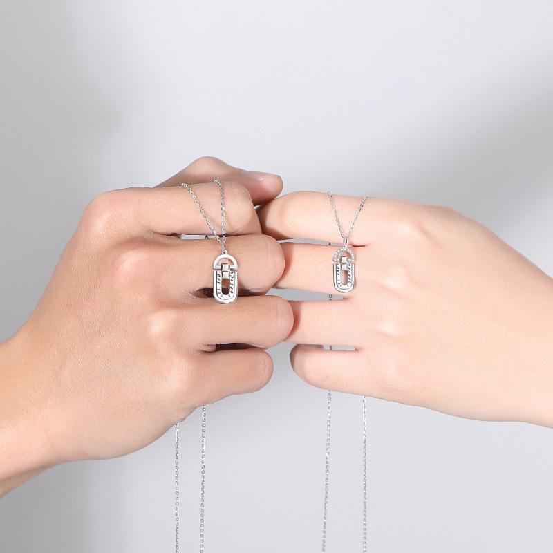 Bao Yi Long S925 Silver Couples' Clavicle Necklaces - Forever Love Jewelry for Valentine’s Day