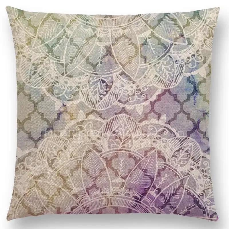 Schönes Blatt-Blumenmuster Mandala Kissenbezug Jahresringe Wunderschöne Blumen Drucke Sofakissenbezug Heimdekoration Dekorativ