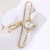 Women's Rhinestone Quartz Bracelet Watch - Fashionable Pull-Out Style