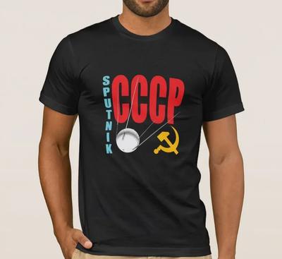 Sowjetisches Raumfahrtprogramm Sputnik UdSSR T-Shirt 100% Baumwolle Rundhals Sommer Kurzarm Freizeit Herren T-Shirt Größe S3XL