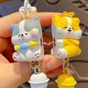 2Pcs/Set Resin Animal Keychain Hanging Keychain Sets Fashion Couple Pendant  Bag Charm