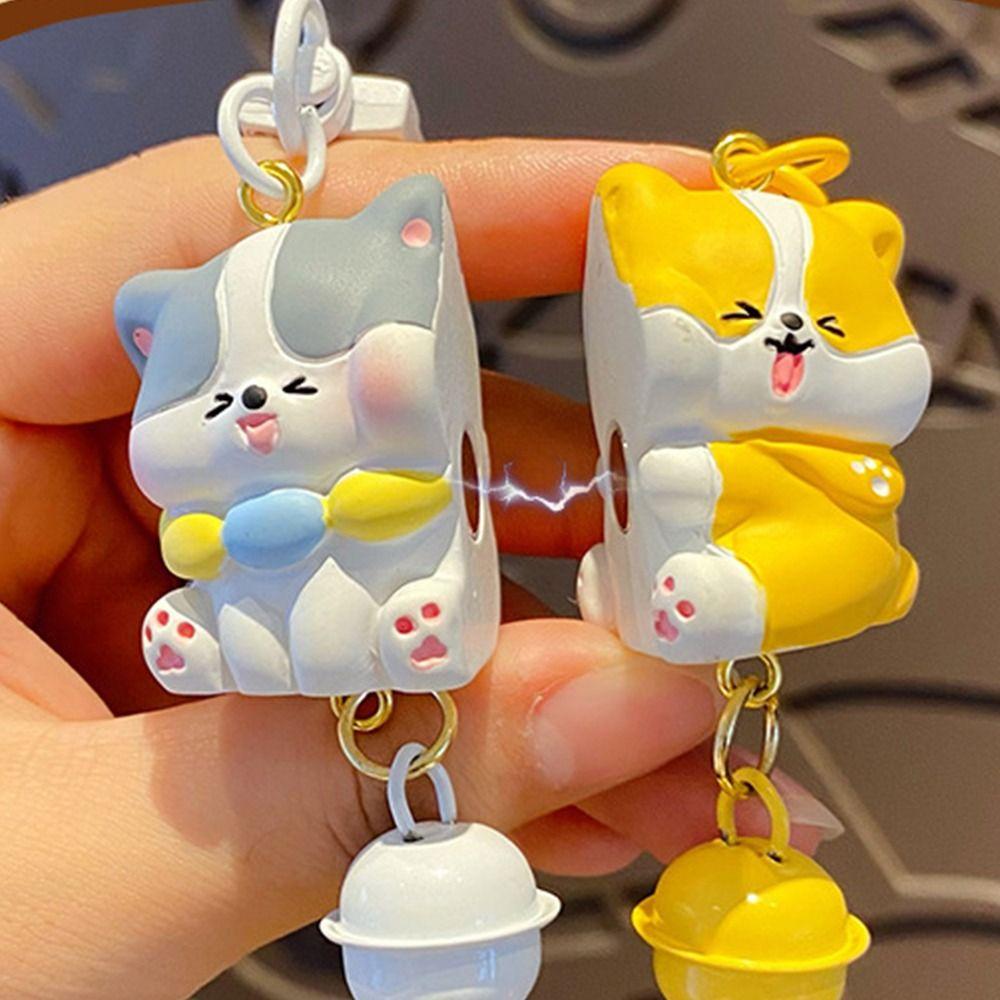 2Pcs/Set Resin Animal Keychain Hanging Keychain Sets Fashion Couple Pendant  Bag Charm