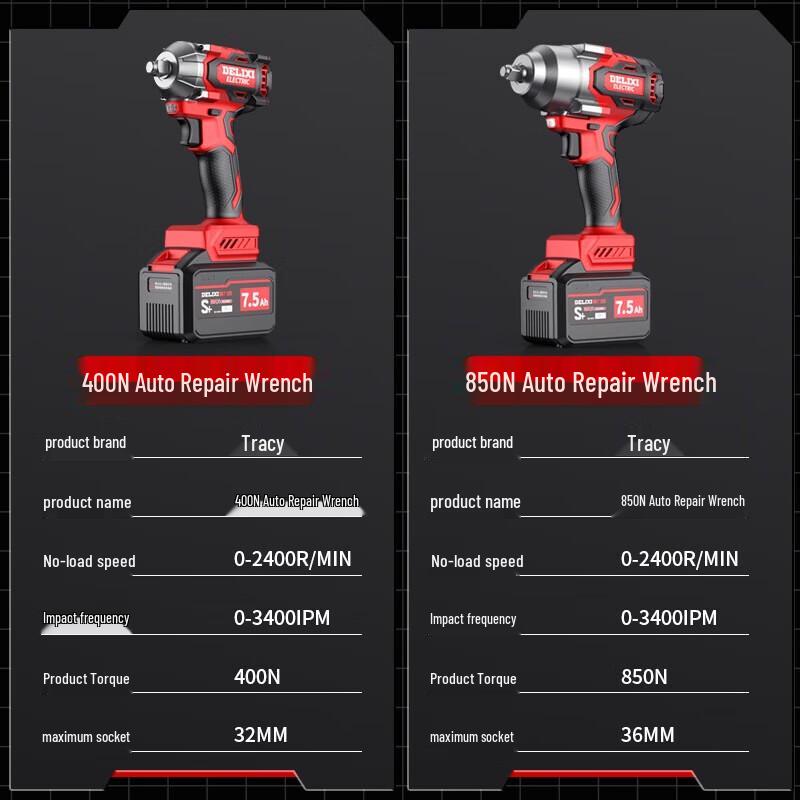 DELIXI Brushless Cordless Impact Wrench CN Plug (adapter Included)
